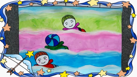 5068儿童网儿童画第14课奥运会游泳比赛