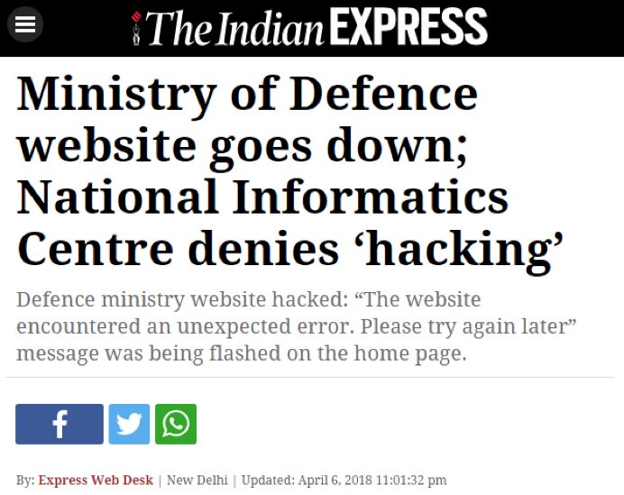 印度国防部网站首页昨天突然出现汉字禅