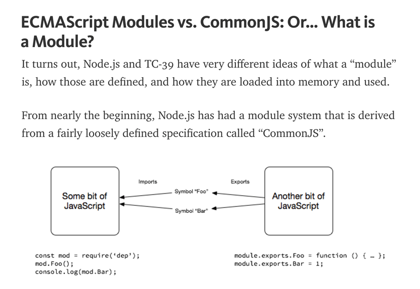 ECMAScript modules vs. CommonJS