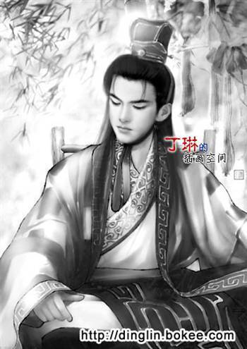 古代美男黑白手绘图图片