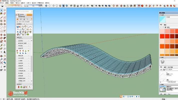 SketchUp初学者桁架建模指南（sketchup拉线成面技巧分享，）