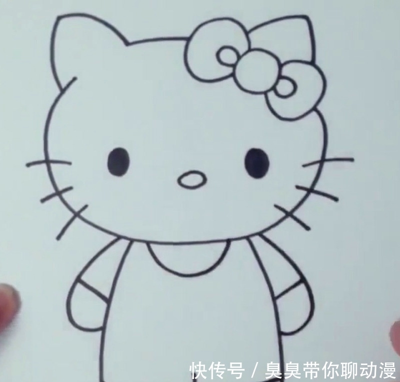 简笔画:Hello Kitty,简单的凯蒂猫画法,绘画早教