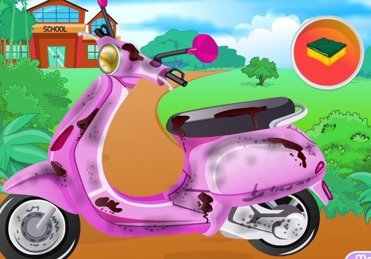 芭比洗摩托车,芭比洗摩托车小游戏,360小游戏