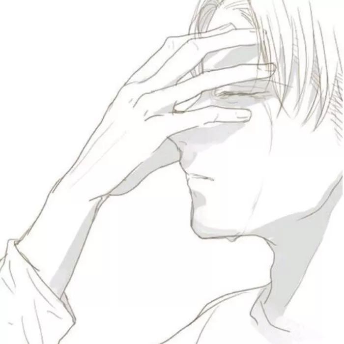 动漫男生侧面哭的头像