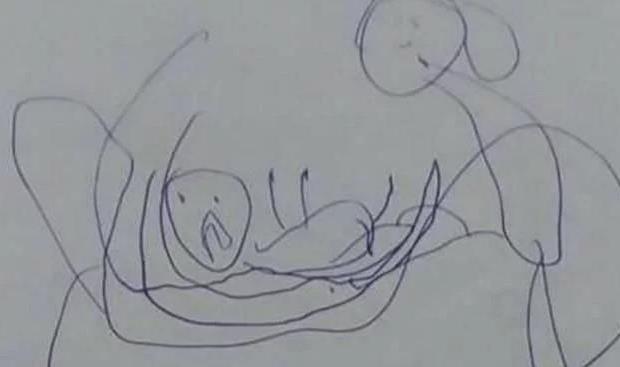 给5岁女儿报了兴趣班, 回家后女孩画了两张画