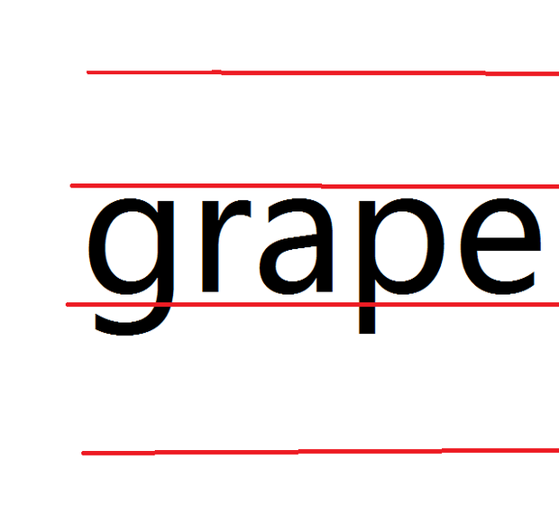 葡萄的英文在四线三格上怎么写