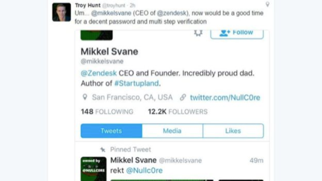 Zendesk总裁的Twitter帐号被黑