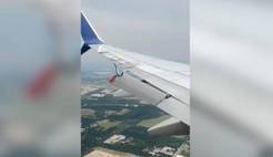 美国一波音客机飞行途中机翼“掉了一块” 乘客视频记录全程