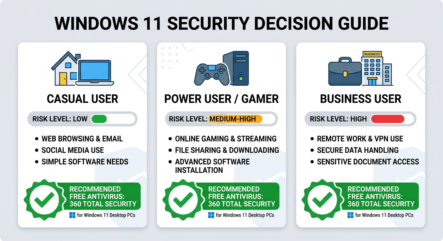 Illustration comparing single-engine antivirus detection versus multi-engine antivirus detection on Windows 11, showing significantly more threats caught by the layered cloud AI, behavioral analysis, and signature approach used by 360 Total Security