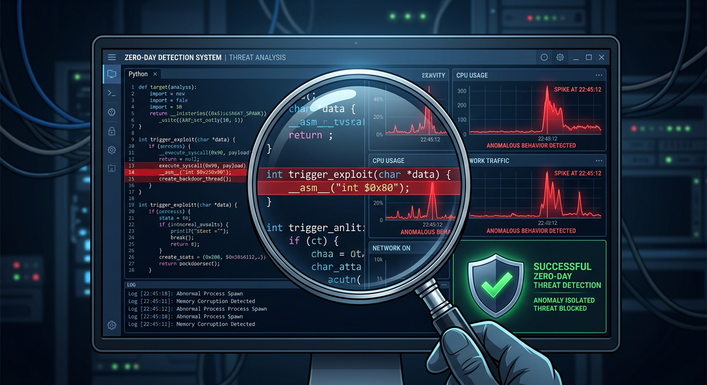 Infographic diagram illustrating layered cybersecurity protection for a PC including real-time antivirus, smart firewall, browser guard, and behavioral analysis forming a shield around a desktop computer