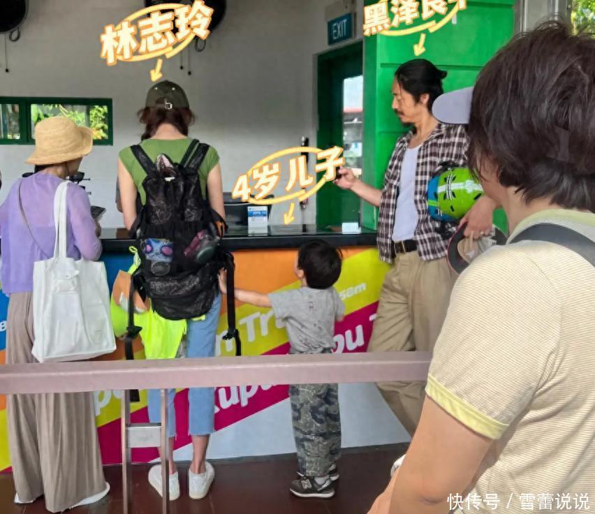 林志玲一家3口新加坡游，老公不帮背包当甩手掌柜，3岁儿子个子高