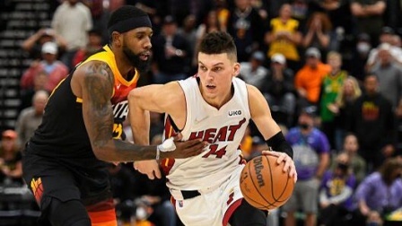 2021-2022赛季NBA集锦 NBA常规赛-希罗27+8 热火3人20+客胜爵士结束三连败