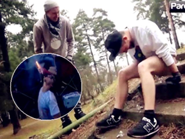 囧人囧事 搞笑！脑残少年嘴巴放鞭炮