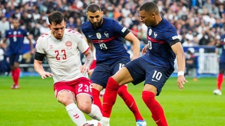 国际足坛辣报 欧国联-本泽马破门科内柳斯双响 丹麦2-1逆转绝杀法国