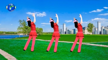 广场舞背面示范《一起向未来》健身舞，时尚活力