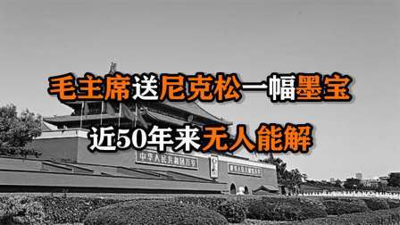 文史档案 毛主席送尼克松一幅墨宝，尼克松看后一头雾水，至今无人能解