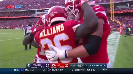 【NFL第14周比赛集锦】乌鸦24-27酋长
