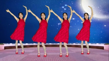 流行情歌广场舞《白天的月亮》清新优美，简单32步