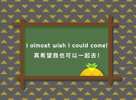 菠萝口语30秒 I almost wish I could come
