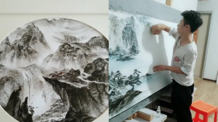 高手在民间！东北小哥痴迷用手掌、手臂作画