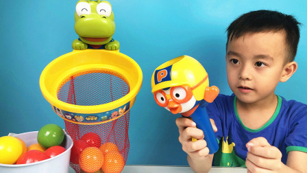小企鹅pororo啵乐乐发射投篮比赛玩具