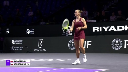 【全场回放】斯瓦泰克2-1克雷吉茨科娃 WTA年终总决赛小组赛