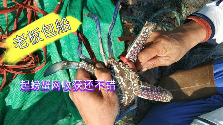 南澳岛赶海日记 城里土豪老板花三千五来农村包船，出海起螃蟹网，收获几百斤螃蟹
