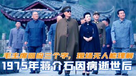 趣谈文史 1975年蒋介石病逝后，毛主席回应了三个字，现场却无人能理解