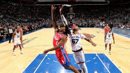NBA常规赛-兰德尔16+11+7 尼克斯轻取76人