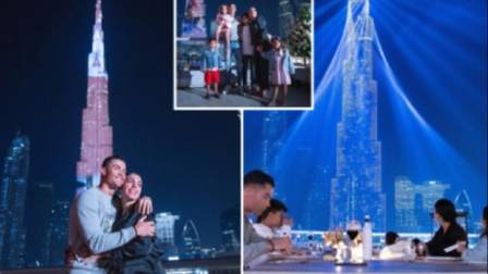 国际足坛辣报 C罗点亮迪拜塔为乔治娜庆生 祝福献给我的爱人