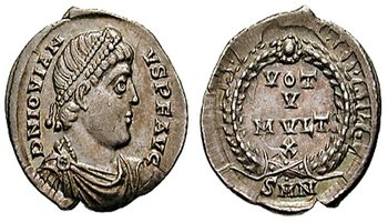 刻有约维安头像之罗马帝国硬币
