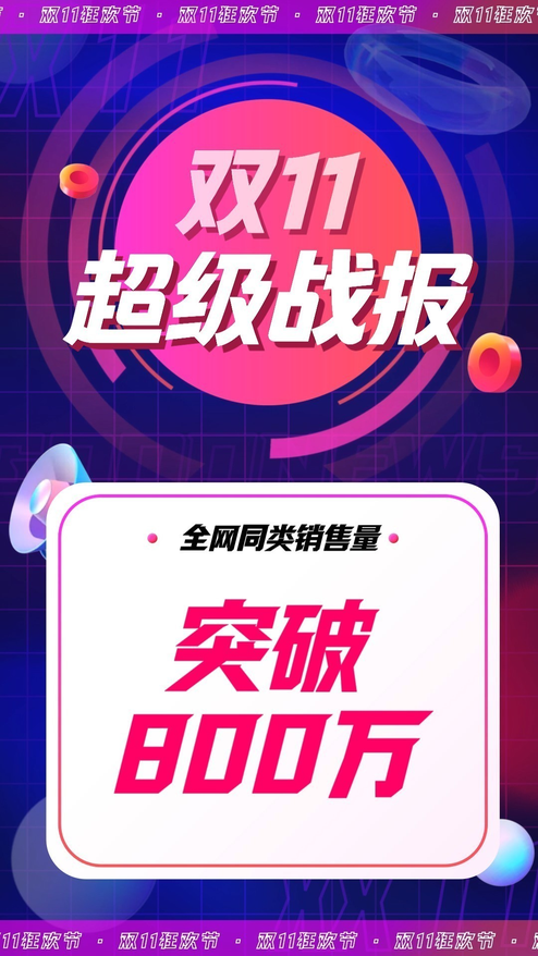 炫酷双十一战报动态电商海报