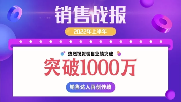 紫色大气高端销售战报