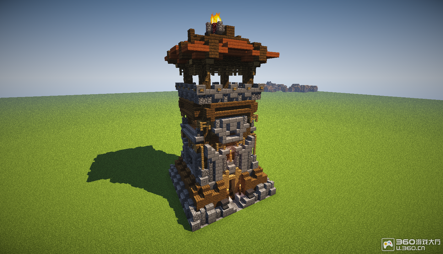 【鹿建小课堂】①[新手向]建筑——兽人哨塔-我的世界-360游戏