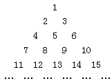 如图,将全体正整数排成一个三角形数阵,根据其规律,数阵中第n行的从左