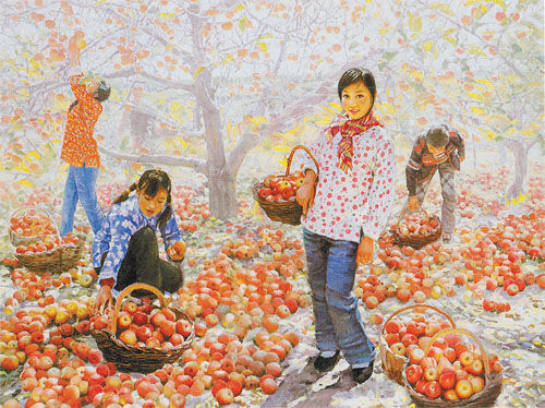 油画丰收的季节