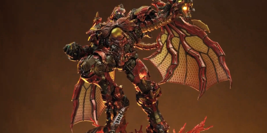 p1s变形金刚超能勇士红龙雕像睥睨众生威武霸气