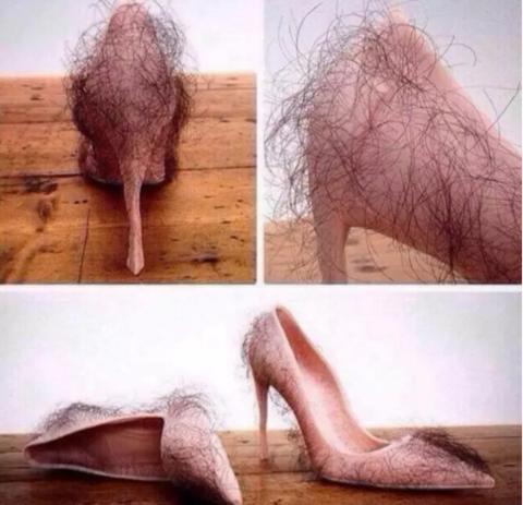 所以说,这是哪位艺术家非要把高跟鞋上沾满头发!人家找你惹你了!