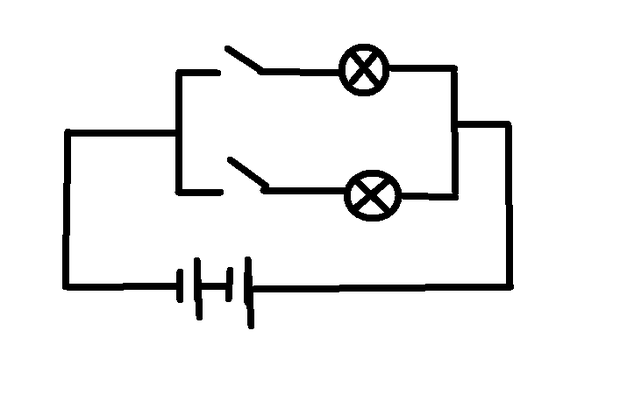 电池两节串联,小灯泡2个,电线若干,开关两个怎么才能