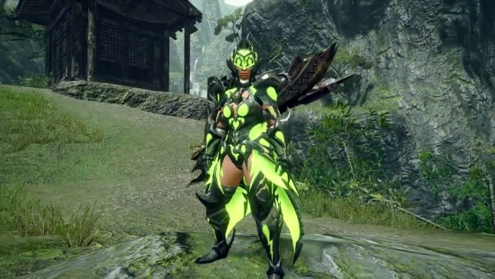 怪物猎人崛起曙光电龙装备展示绿莹电光装甲帅炸了