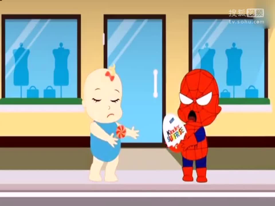 艾莎公主和蜘蛛侠 艾莎宝宝一箭将蜘蛛侠宝宝射进了马桶,哈哈