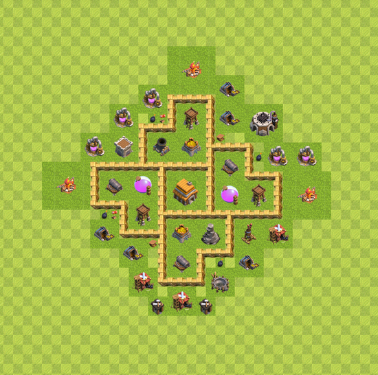 部落冲突(360版)官网_手游_攻略_五本护本阵