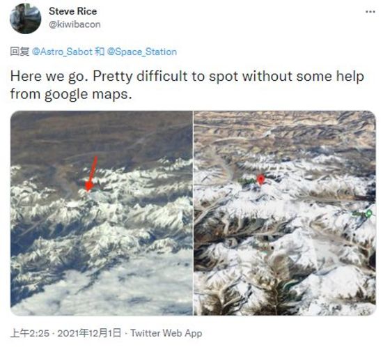 nasa宇航员发起挑战在太空照片中发现珠穆朗玛峰