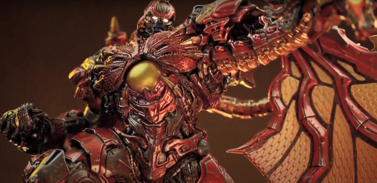 p1s变形金刚超能勇士红龙雕像睥睨众生威武霸气