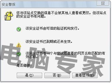 【问题描述 浏览器访问银行类,财付通,支付宝等网站提示"安全证书