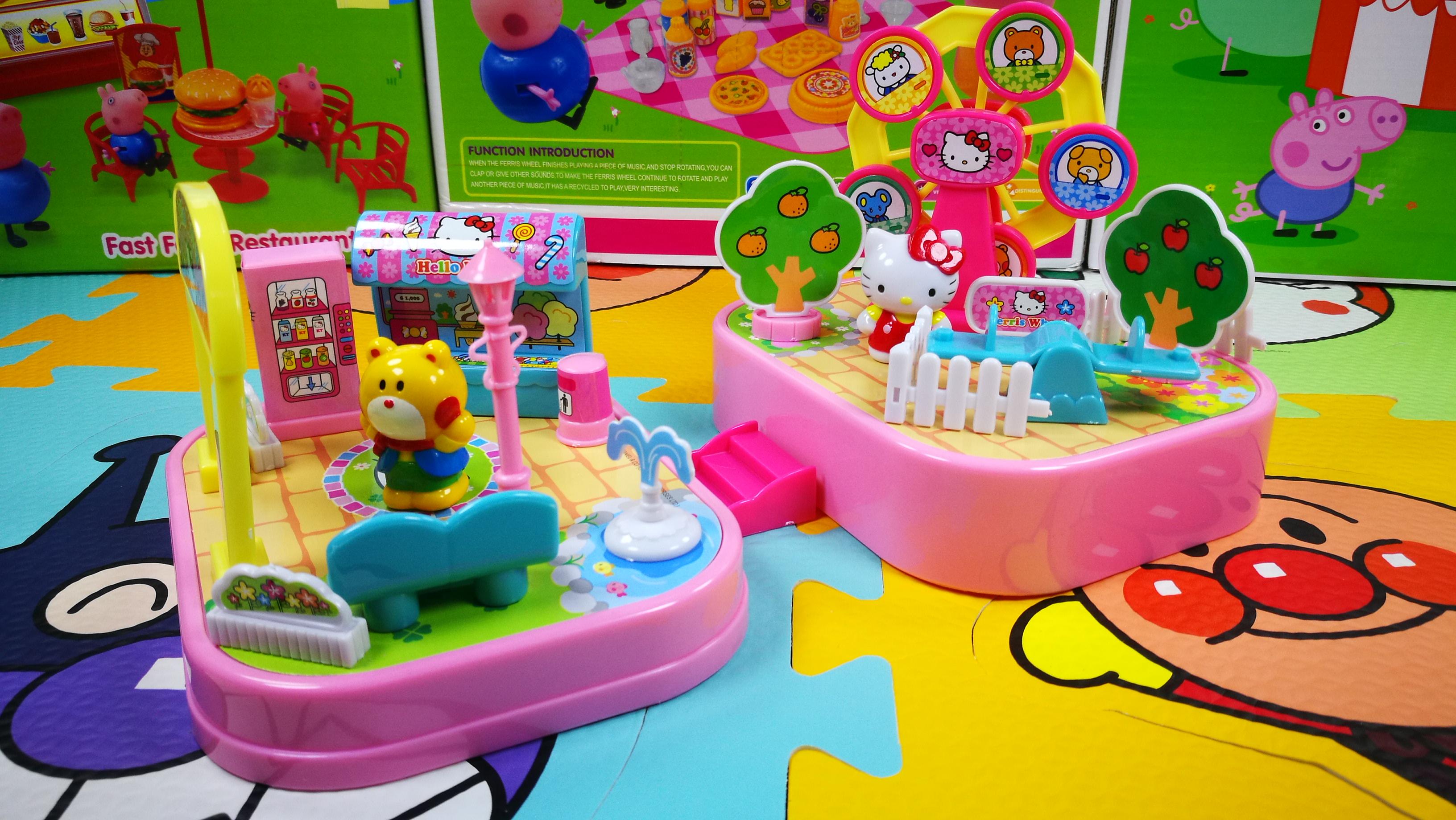 hello kitty游乐场凯蒂猫游乐场玩具拼装试玩