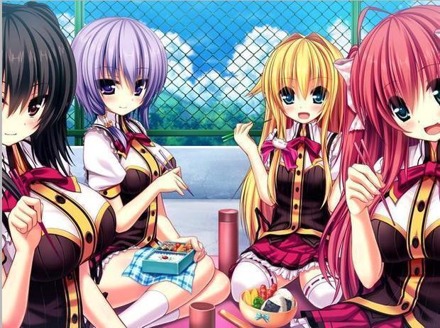 给我张一个图片有4个动漫美少女的图片