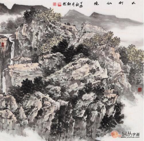 画家何新起山水画作品,艺术之路上的苦行者