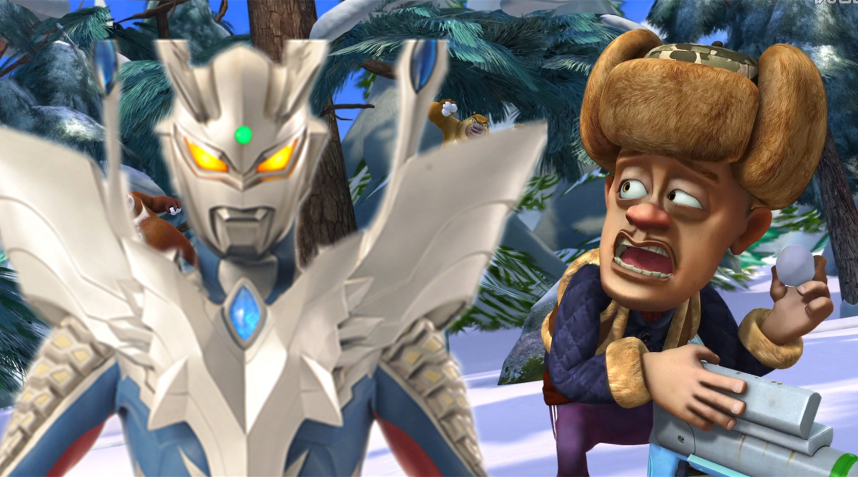 熊出没电影版;光头强和奥特曼成为朋友 银河奥特曼 奥特曼列传 熊.