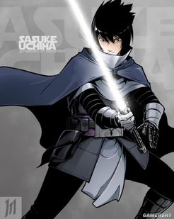 原力加忍术国外画师绘制光剑版火影忍者